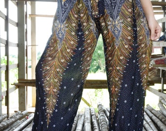 Palazzo pants women Thai fabric Thai pants Elephant Thai fisherman pants Harem pants Wide leg pants Yoga pants women