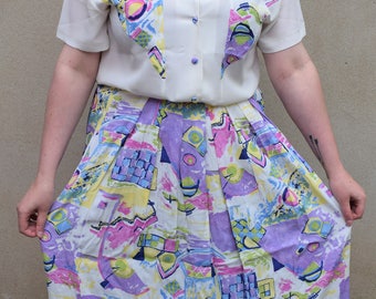 Vintage skirt and blouse set, 1980s