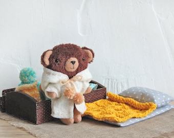 Stuffed Animal 6 Inch Teddy Bear Gift Miniature Soft Toy with Clothes Plush Toys Clothing Mini Stuffed Bear Handmade Toy