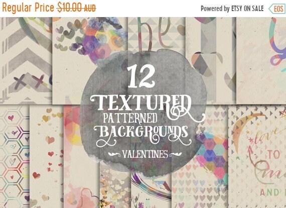 70% OFF Sale Digital Paper Pack, Layered Valentines Day Hearts, 12 x 12 for Background, Scrapbooking, Instant download