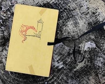Upcycled Vintage Journal - Red Blank Pages - Vintage Journal - Handbound Blank Book