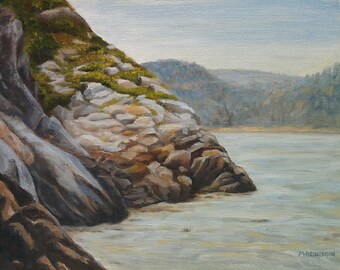 Original Oil Painting, Rocky Coast, 11x14 Landscape