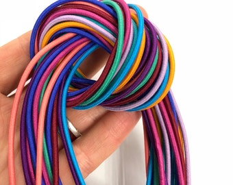 2mm Elastic Drawcord in over 200 colours, polyester elastic cord / round stretch rope cord / Sold by the yard