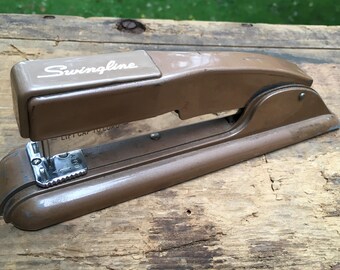 Brown Bronze Swingline Vintage Stapler Retro Office Supplies Tan Gold Metallic Large Desk Stapler