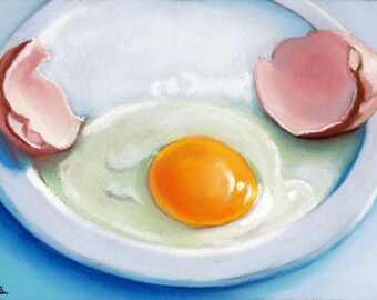 Breakfast Egg 5x7 still life pastel painting