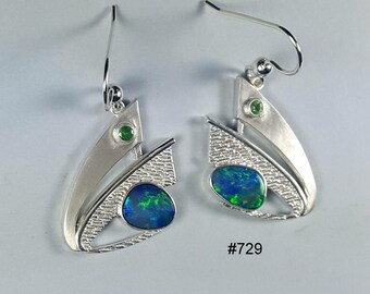 Opal and peridot earrings