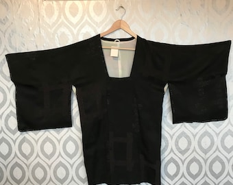 Vintage silk black kimono