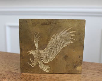 Solid Brass Eagle Printing Plate