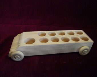 Pine Big Boy Bus WITHOUT Peg Dolls, Unfinished