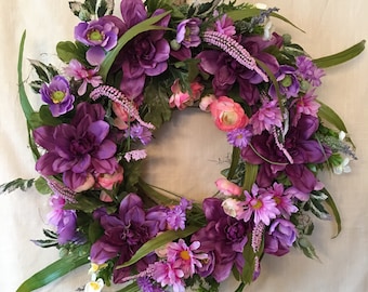 Spring Wreaths - Spring Wreaths for Front Door - Spring Door Wreaths - Purple Wreaths - Summer Door Wreaths - Summer Wreaths for Front Door