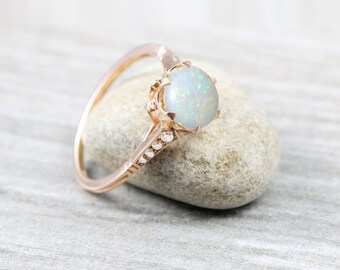 Opal engagement ring | Etsy