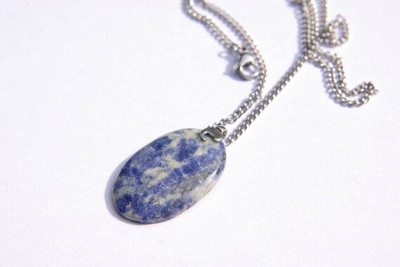 Natural Sodalite Jewelry, Gemstone Necklace, Pendant Cabochon, Sodalite Gift for Her, birthstone