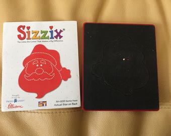 Sizzix santa head die 38-0233 rare red fabric
