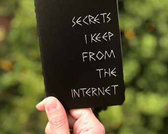 Hand embroidered Moleskine notebook