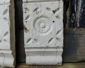 Antique Wood corbel Architectural salvage Rosette 3 Leaf design Boards Plinth Supplies French Country Repurpose Restoration SalvageRelics