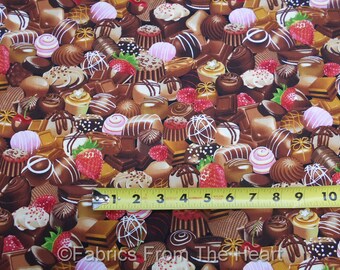 Chocolate Candy Sweet Treats Berrys BY YARDS Timeless Treasure Cotton Fabric