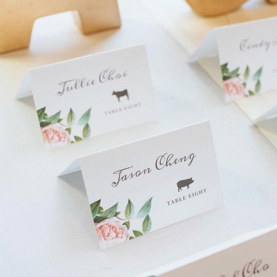 Printable Place Card Template With Bonus Meal Icons