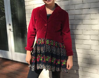The Claire Jacket: Upcycled clothing, medium-large, romantic, boho chic, shabby chic, artsy, funky, Festival jacket, original, Melbury Road