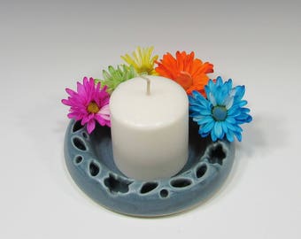 Flower Ring - Posy Ring - Flower Wreath - Tabletop Decor - Centerpiece - Ceramic Flower Ring - Bud Vase - Pottery Ring for Small Flowers
