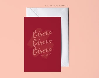 Card Bisous (Kiss) - 10 x 15 cm