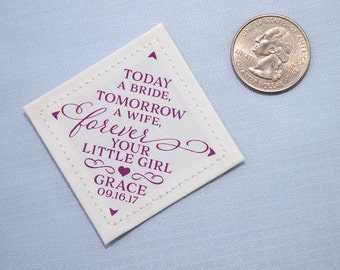 Dad from Bride Tie Patch • Today Tomorrow Forever Your Little Girl • Suit Label • Father of the Bride Personalized Gift • Wedding Mementos