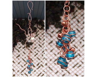 Wind Chimes - Garden Art - Garden Decor - Glass Wind Chimes - Copper Wind Chimes - Personalized Wind Chimes - Outdoor Decor - Lawn Art