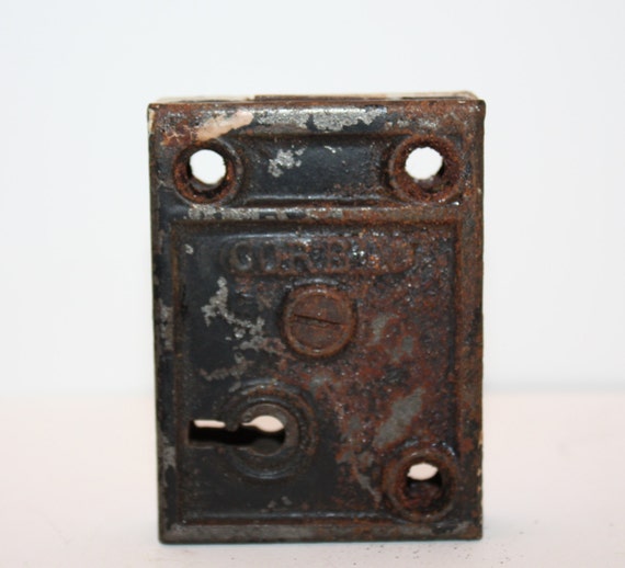 Vintage, Antique Cast Iron Door Lock Set, Marked Corbin, Steampunk Vintage, Antique Cast Iron Door Lock Set, Marked Corbin, Steampunk, Industrial, Home Decor, Great For Projects, Re Furbish, For Use, Metal - Vintage, Antique Cast Iron Door Lock Set, Marked Corbin, Steampunk
