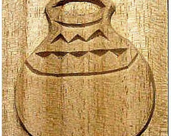 Carved Textile Stamp, African Pot, Oshiwa Wood Printing Block, Item 10-23-7