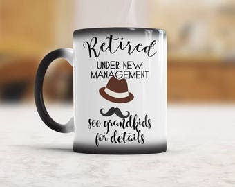 Retirement gifts for man Retirement mugs gifts Retirement gift for grandpa Retired under new management see grandkids for details