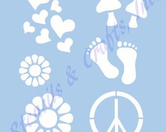 Hippie stencil | Etsy