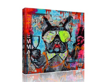 Terrier Funky Canvas Print Art