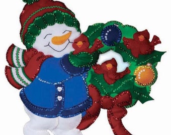 Snowman and Cardinal Wall Hanging