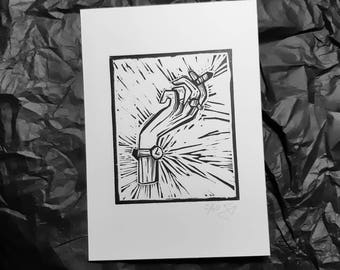 Handmade linocut Linocut