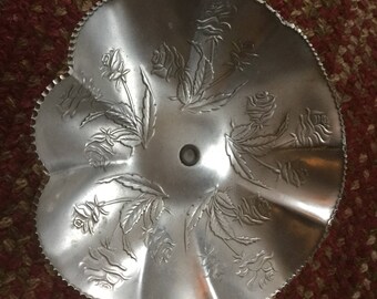 Hammered aluminum floral candy/appetizer dish