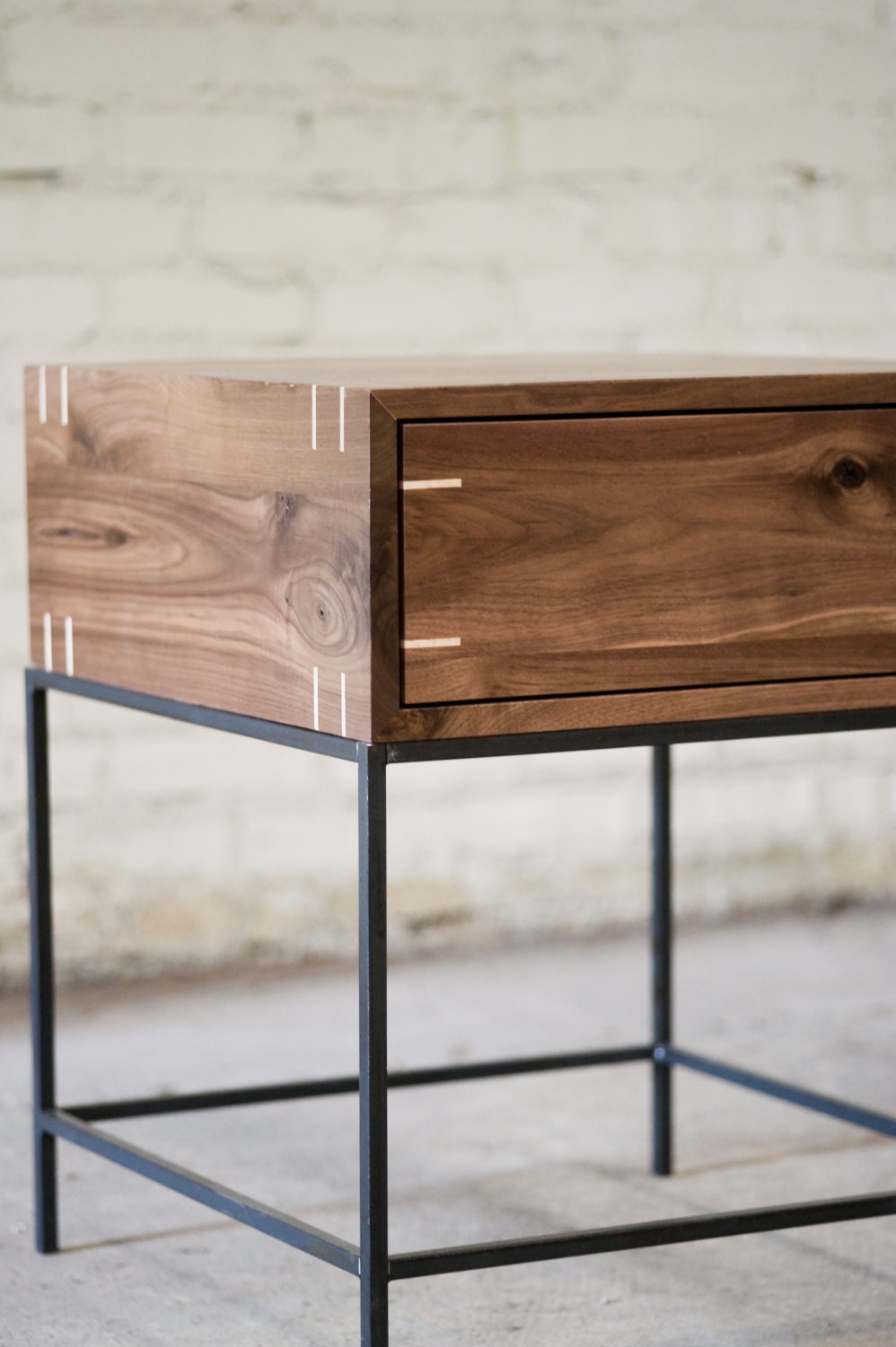 Myers End Table Black Walnut and Steel