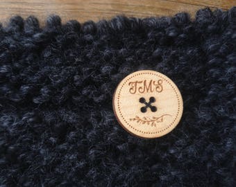 Custom Wooden Buttons, Engraved Buttons, Personalized Buttons, 10 Custom Buttons