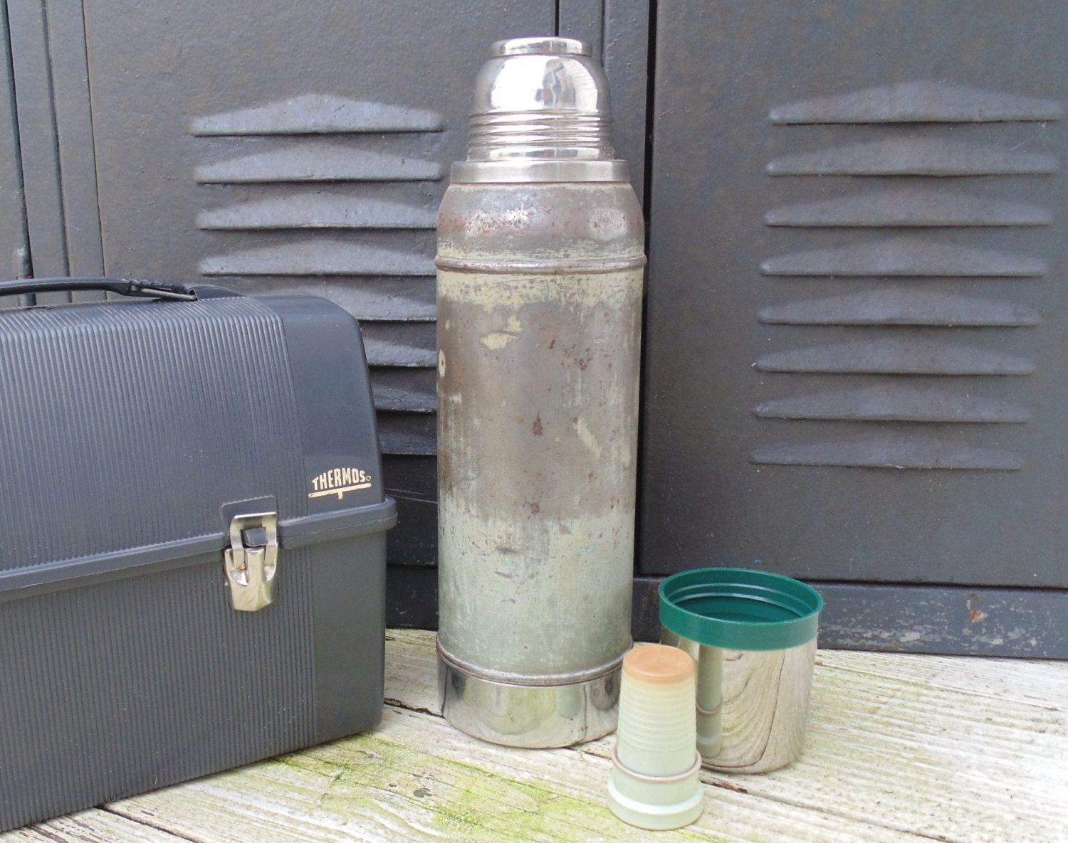 Vintage Aladdin Stanley Thermos Bottle Rustic Industrial Room