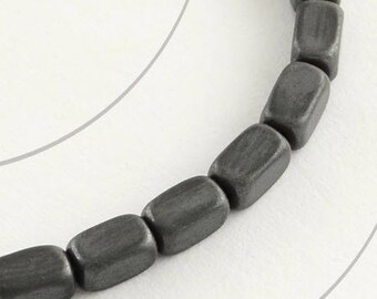 Set of 10 beads hematite, rectangular, 5 x 3 x 3 mm, hole 1 mm