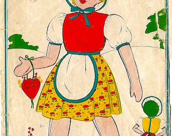 Vintage 1940's Sewing Pattern Make Do And Mend WWII Rag Doll & Clothes RARE 18"