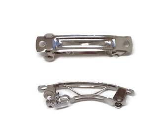 100 French Style Barrette Hair Clips - 30mm (1 1/4 inch)