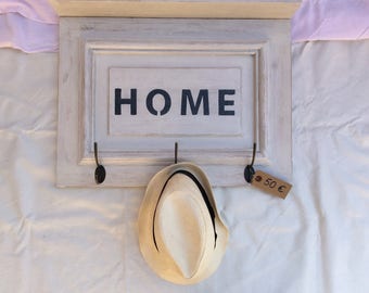 Racks in weathered distressed white wood pattern Home