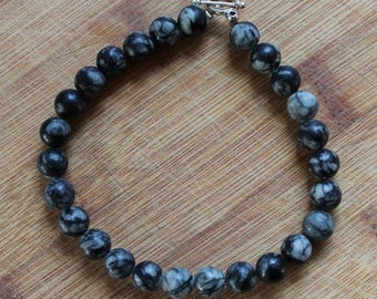 Spiderweb Jasper Stone Bracelet Size XL