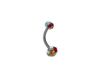 Belly Button Jewelry / Belly Button Rings, Belly Piercing Surgical Steel, Belly Barbell, Multicolor Belly Jewelry, Navel Ring 16 gauge