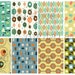 MIDCENTURY MODERN DESIGN - McM Atomic patterns - aceo atc trade cards - 8 3.5 x 2.5 inches -Instant Download Digital Printable cards - DiY