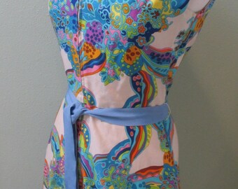 Gorgeous psychedelic long sleeveless dress xs-s