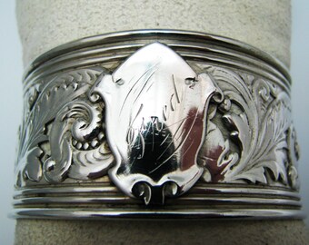 c226 Lovely Vintage Sterling Silver Filigree Cuff Bracelet