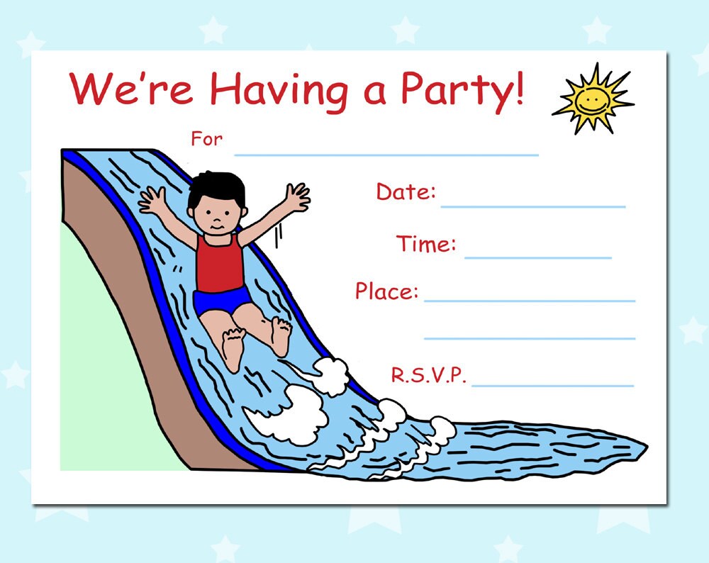 blank birthday party invitations