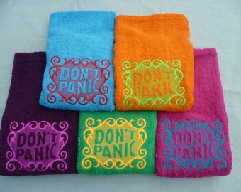 Don't Panic Towel Day. Luxury HAND Towel. Douglas Adams, The Hitchhiker's Guide to the Galaxy. Do you know where your towel is?