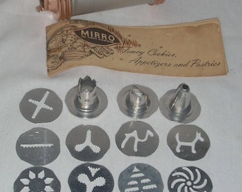 Mirro Copper Cookie Cooky Pastry Press Set with 12 Discs, 3 Tips and Recipe and Care Booklet