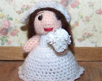 Bride Miniature Thread Artist Crochet Doll Ready to Ship